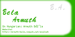 bela armuth business card